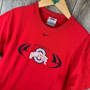 Nike Team Ohio State Buckeyes Football T-Shirt Red Vintage 00s Mens Size Medium